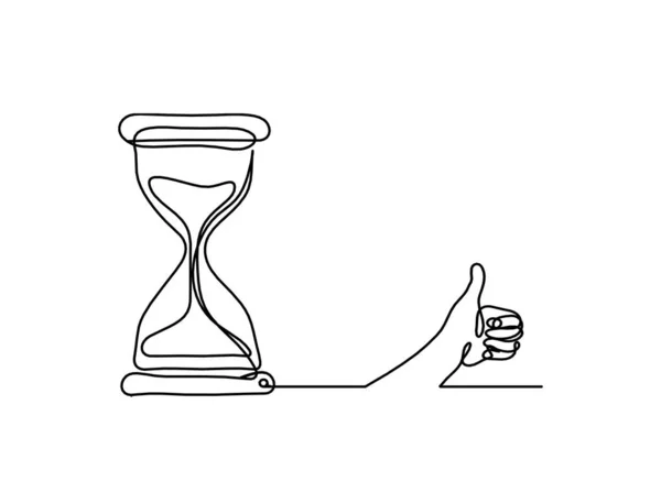 Relógio Abstrato Com Mão Como Desenho Linha Sobre Fundo Branco — Vetor de Stock
