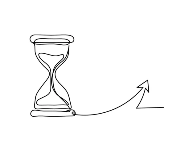 Reloj Abstracto Con Flecha Como Dibujo Línea Sobre Fondo Blanco — Vector de stock
