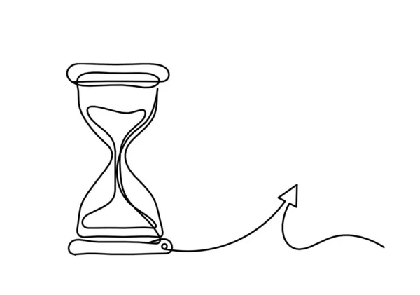 Reloj Abstracto Con Flecha Como Dibujo Línea Sobre Fondo Blanco — Vector de stock
