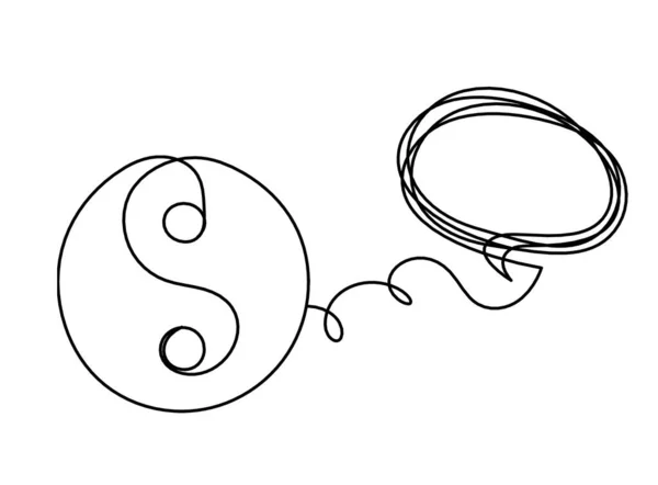 Signe Yin Yang Avec Commentaire Comme Dessin Sur Fond Blanc — Image vectorielle