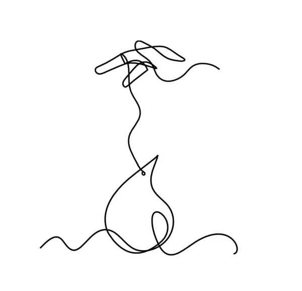 白地に線画として手描きのアブストラクトドロップ — ストックベクタ