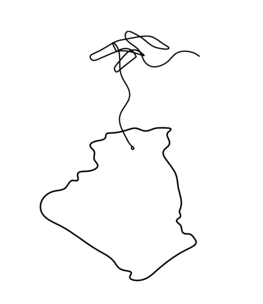 Térkép Franciaország Algéria Kézzel Mint Vonal Rajz Fehér Háttér — Stock Vector