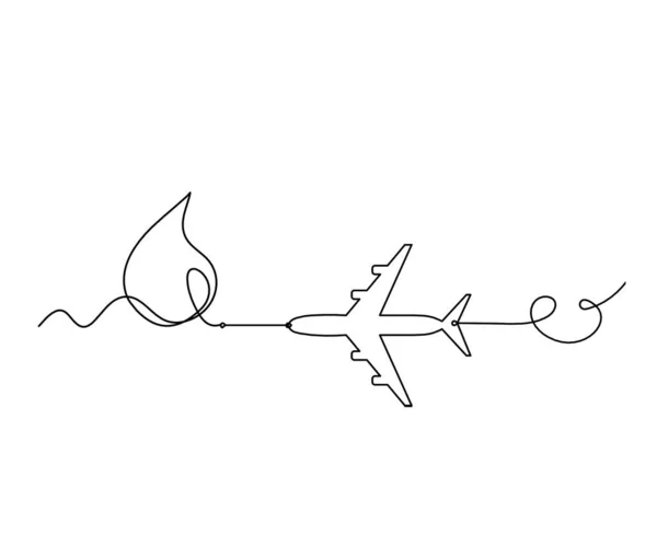 白い背景に線画として平面で抽象的なドロップ — ストックベクタ