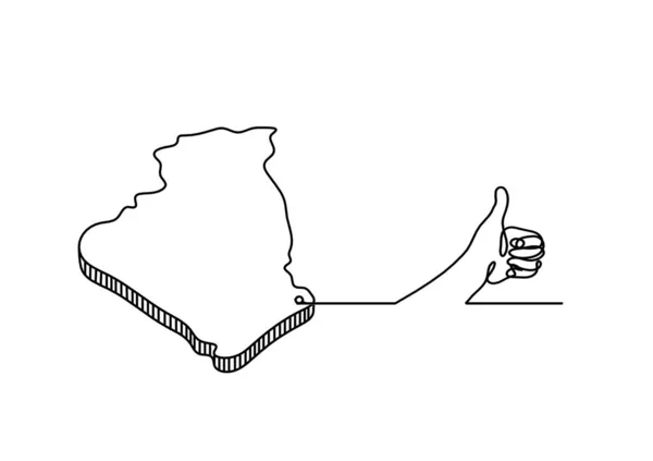 法国地图 阿尔及利亚地图 以白底画为线 — 图库矢量图片