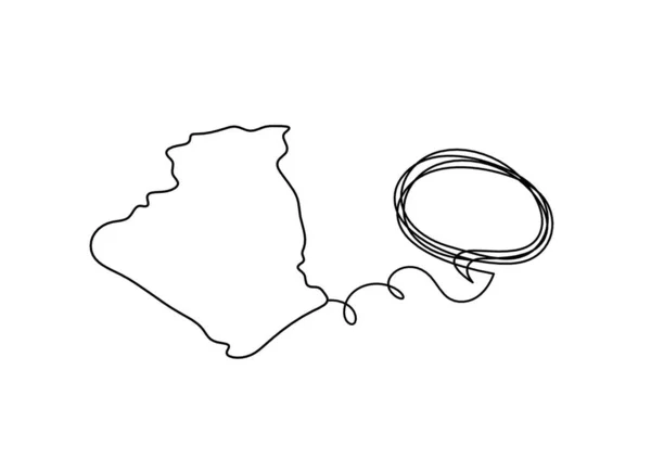 Mapa Francia Argelia Con Discurso Como Dibujo Línea Sobre Fondo — Archivo Imágenes Vectoriales