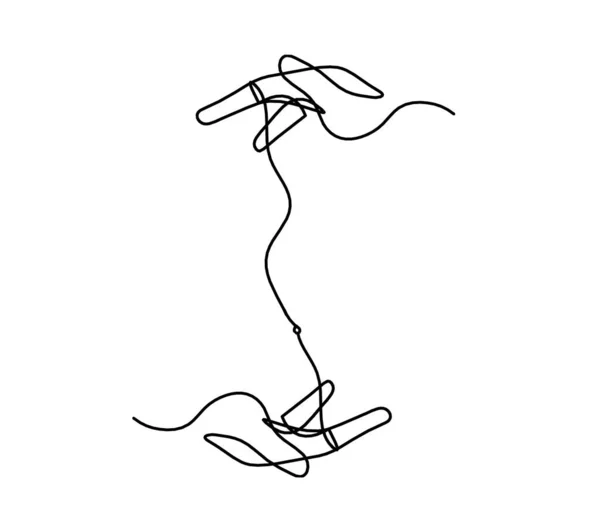 白い背景に線画としてHqndで抽象的な手 — ストックベクタ