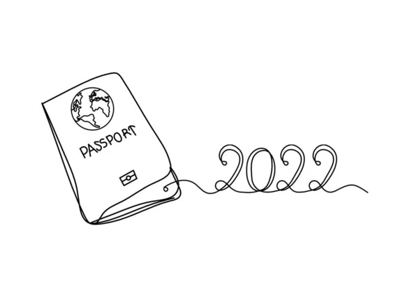 Паспорт 2022 Рисунком Белом Фоне — стоковый вектор