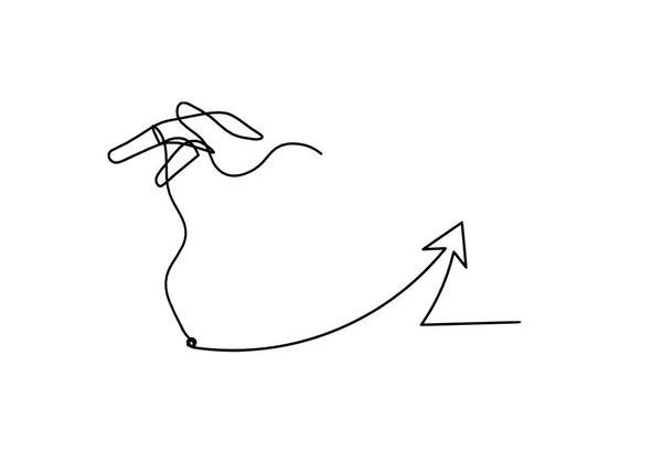 Abstrakte Hand Mit Richtung Als Linienzeichnung Auf Weißem Hintergrund — Stockvektor