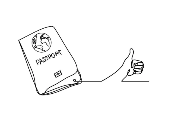 Паспорт Рукой Виде Чертежа Белом Фоне — стоковый вектор