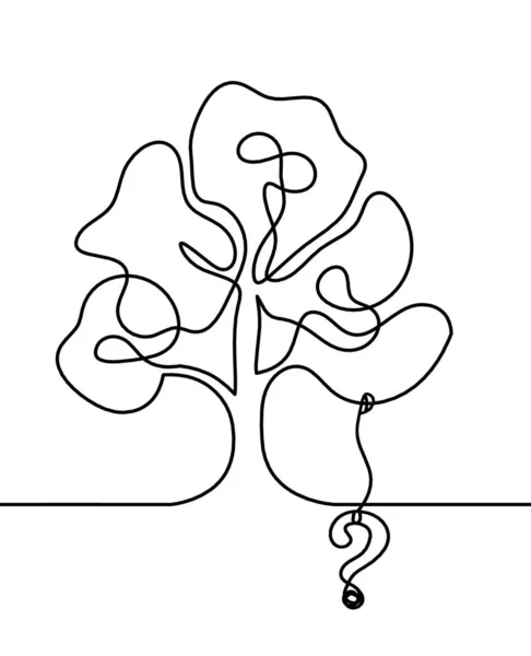 Abstrakcyjne Drzewo Żarówką Globu Jako Rysunek Linii Białym Tle — Wektor stockowy