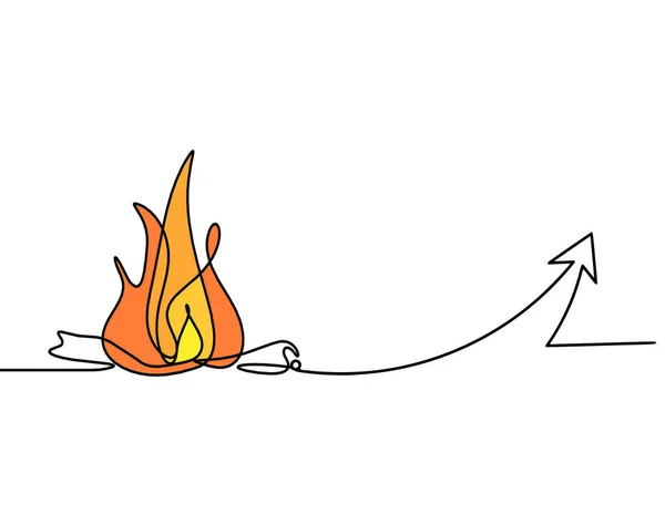Abstrakcyjny Ogień Strzałką Jako Rysunek Linii Białym Tle — Zdjęcie stockowe