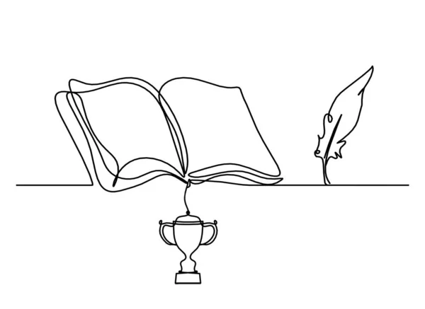 Анотація Відкритої Книги Доларом Лінійний Малюнок Білому Тлі — стоковий вектор