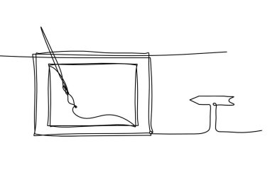 Abstract  tassel and picture with direction as line drawing on white background