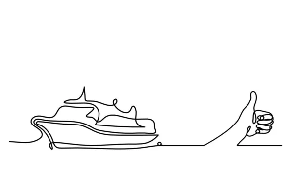 Abstract Boat Hand Line Drawing White Background — Stockvector