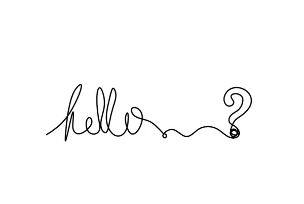 Calligraphic Inscription Word Bonjour Hello Question Mark Continuous Line Drawing — Stockfoto