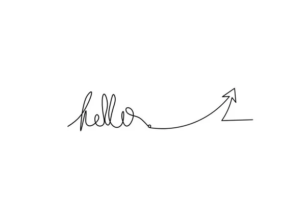 Calligraphic Inscription Word Bonjour Hello Direction Continuous Line Drawing White — Stock fotografie