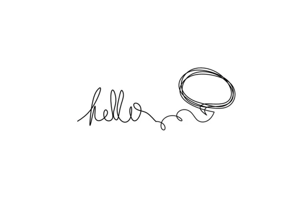 Calligraphic Inscription Word Bonjour Hello Comment Continuous Line Drawing White — Zdjęcie stockowe