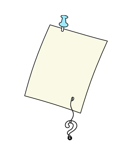 Abstract Color Paper Paper Clip Question Mark Line Drawing White — Foto de Stock