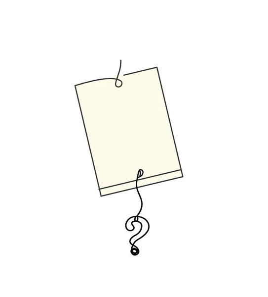 Abstract Color Paper Paper Clip Question Mark Line Drawing White — Stockfoto