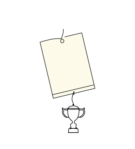 Abstract Color Paper Paper Clip Trophy Line Drawing White Background — Foto de Stock