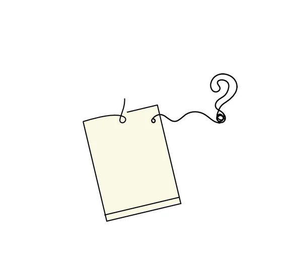Abstract Color Paper Paper Clip Question Mark Line Drawing White — Zdjęcie stockowe