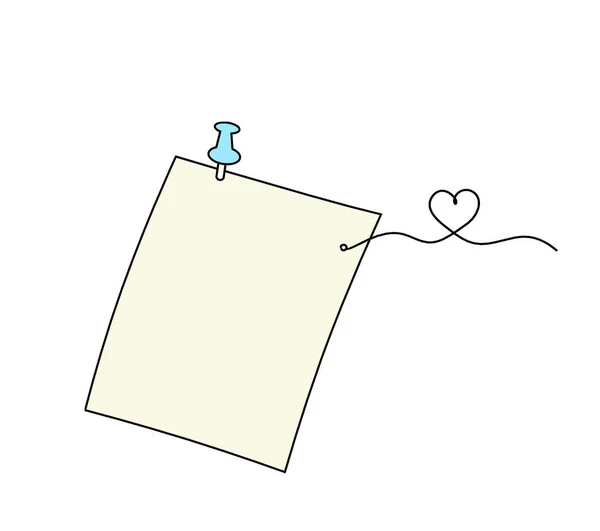 Abstract Color Paper Paper Clip Heart Line Drawing White Background — Foto de Stock