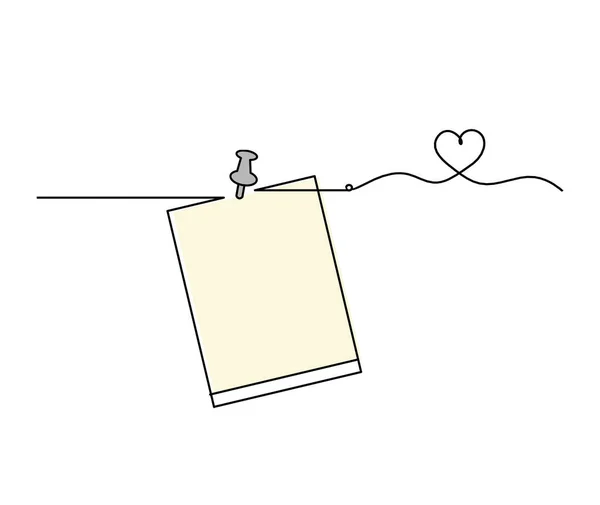 Abstract Color Paper Paper Clip Heart Line Drawing White Background — Fotografia de Stock