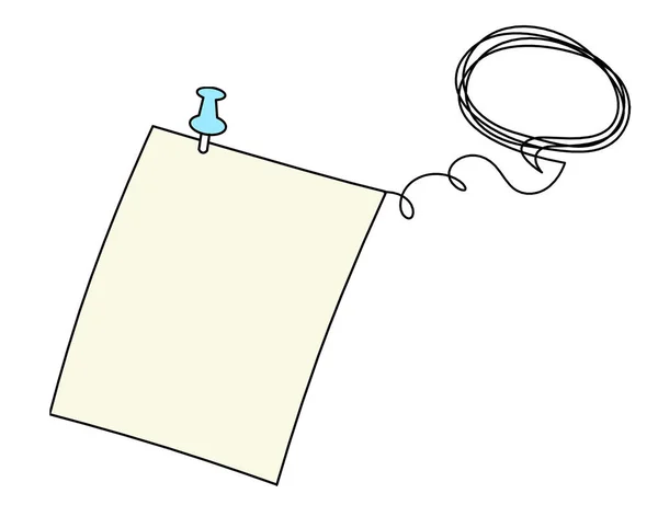 Abstract Color Paper Paper Clip Comment Line Drawing White Background — Fotografia de Stock