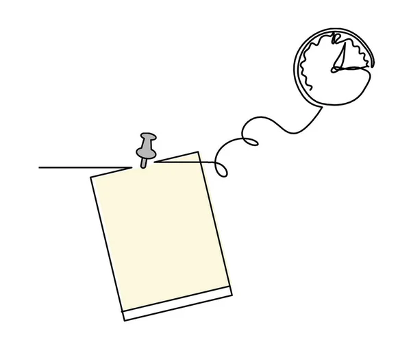 Abstract Color Paper Paper Clip Clock Line Drawing White Background — 스톡 사진