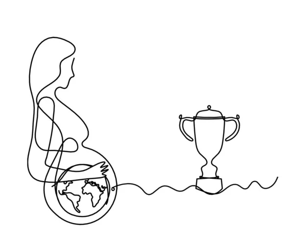 Mother Silhouette Body Trophy Line Drawing Picture White —  Fotos de Stock