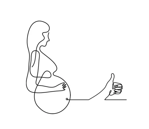 Mother Silhouette Body Hand Line Drawing Picture White — Fotografia de Stock