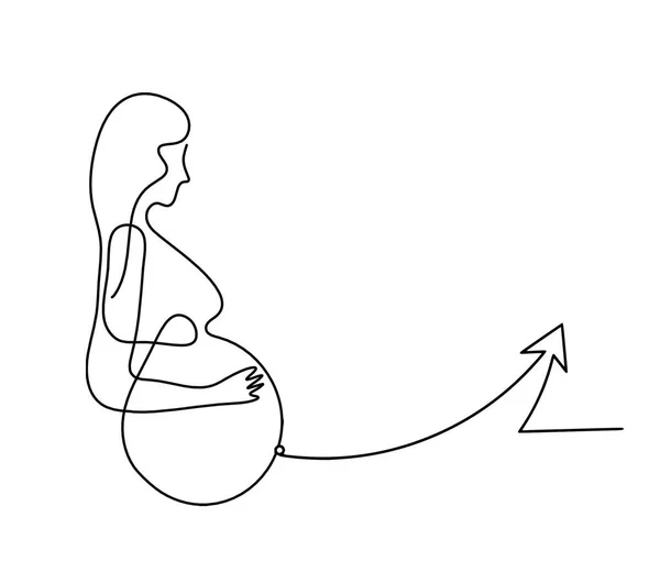 Mother Silhouette Body Direction Line Drawing Picture White — Foto Stock
