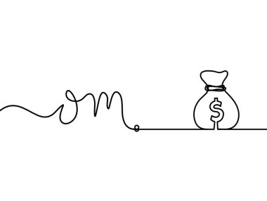 Beyaz arkaplanda çizgi olarak dolar olan OM işareti