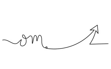 Beyaz arkaplanda çizgi çizimi olan OM işareti