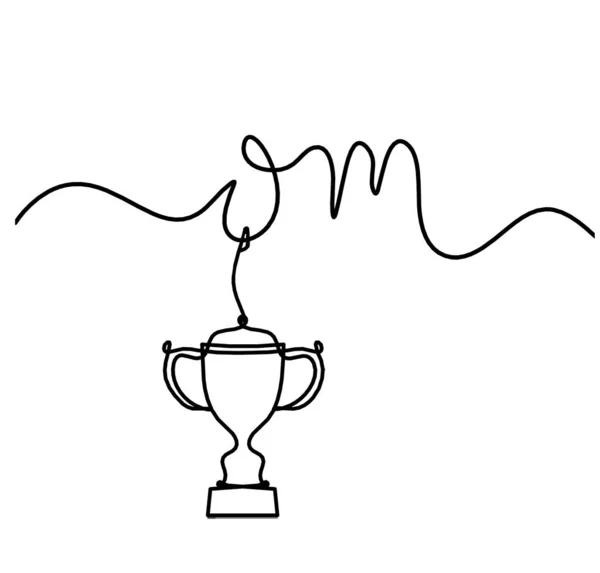 Sign Trophy Line Drawing White Background — Stock Vector