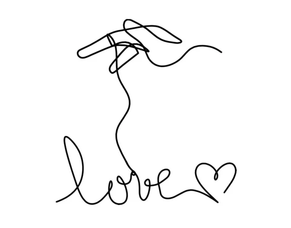 Iscrizione Calligrafica Della Parola Amore Mano Come Disegno Linee Sfondo — Vettoriale Stock