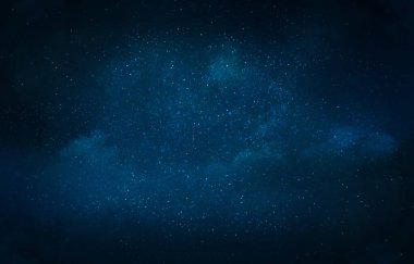 Night sky with stars and clouds as background. Universe 