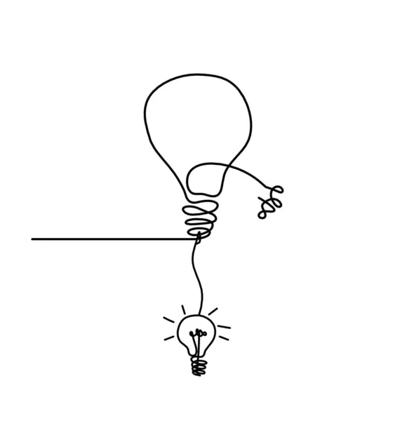 Ampoule Abstraite Avec Ampoule Comme Dessin Trait Sur Fond Blanc — Image vectorielle