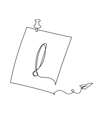 Kağıt ataç ve kağıt düzlemli soyut kağıt arkaplan olarak beyaz üzerine çizgi çizer