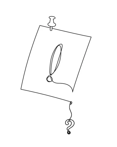Papel Abstracto Con Clip Papel Signo Interrogación Como Dibujo Línea — Archivo Imágenes Vectoriales