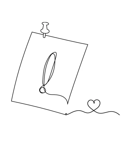 Papel Abstracto Con Clip Papel Corazón Como Dibujo Línea Sobre — Vector de stock