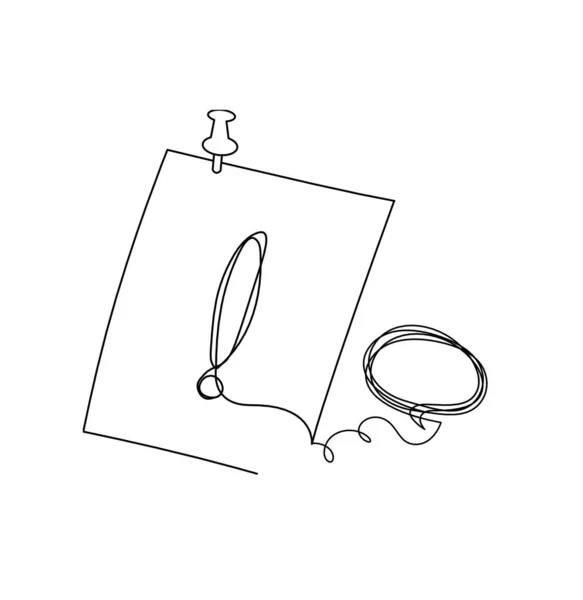 Papel Abstrato Com Clipe Papel Comentário Como Desenho Linha Branco — Vetor de Stock