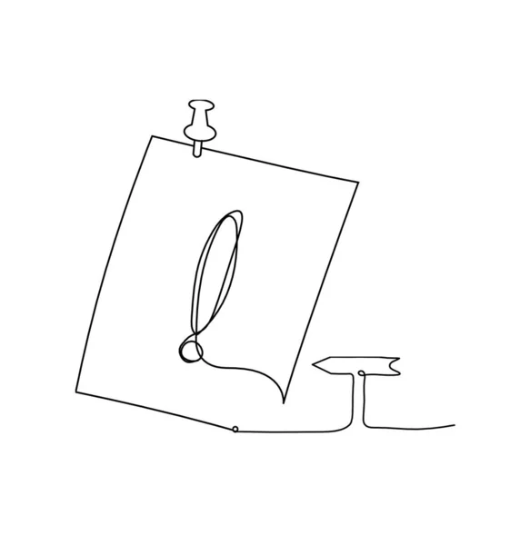 Abstraktní Papír Klipem Směrem Papíru Jako Kresba Bílém Pozadí — Stockový vektor