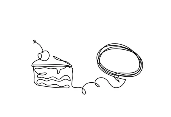 Abstrakte Ruhe Von Kuchen Und Kommentar Als Durchgehende Linien Auf — Stockvektor