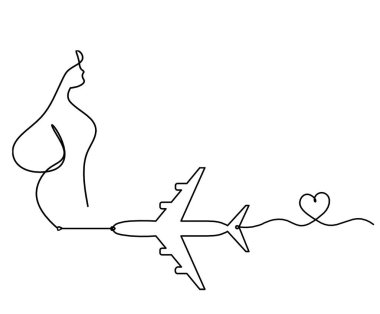 Kadın silueti, beyaz üzerine çizim yapan düzlemli vücut.