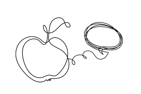 Малювання Лінії Яблука Коментарями Білому Тлі — стоковий вектор
