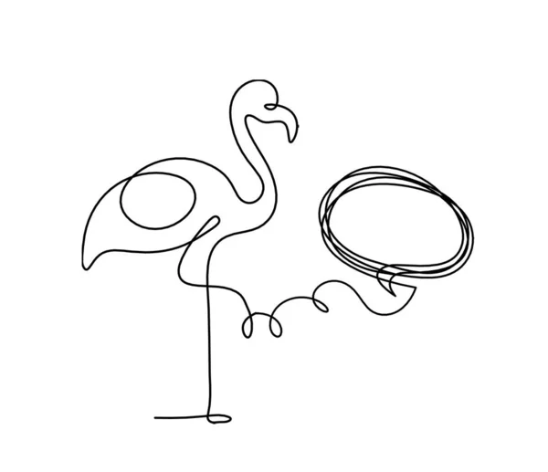 Silhueta Flamingo Abstrato Comentário Como Desenho Linha Branco —  Vetores de Stock