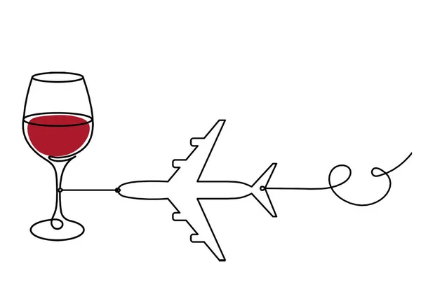Beyaz Arkaplanda Düzlemli Çizim Çizgisi Renk Şarap Kadehi — Stok fotoğraf