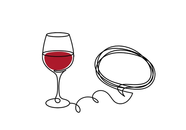 Zeichnungslinie Farbe Weinglas Mit Kommentar Auf Weißem Hintergrund — Stockfoto