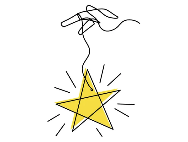 Абстрактная Цветная Звезда Виде Линии Белом Фоне — стоковое фото